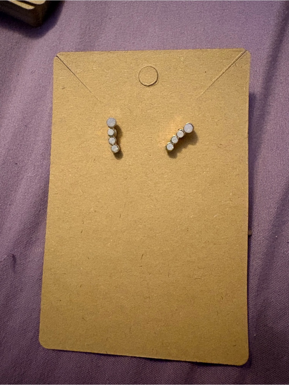 Delicate White Crystal Ear Climbers - Women's Jewelry